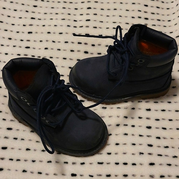 Navy blue Toddler Timberlands - Picture 2 of 11
